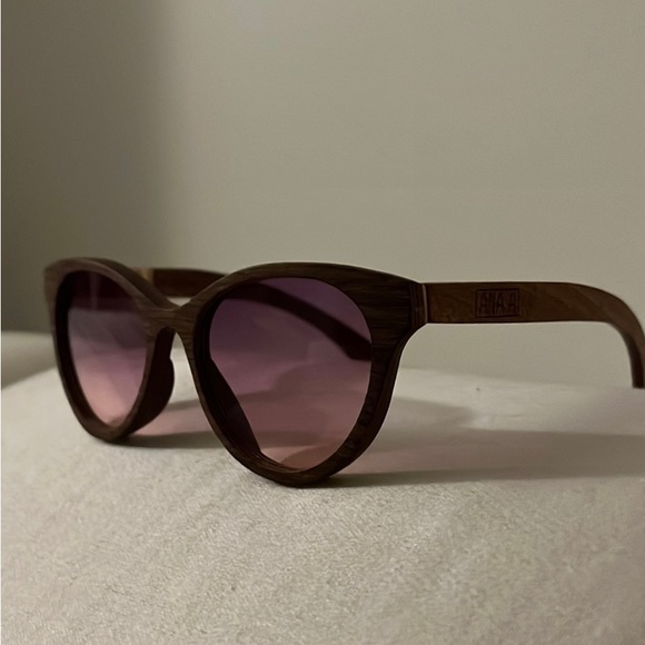 Ana A ?️ Purple Gradient Wood Cat Eye Sunglasses-45 mm main image 4